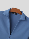 Mens Deep V Design Solid Knit T-Shirt SKUK47485