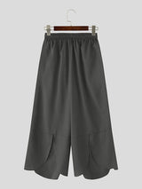 Mens Solid Color Wide-Leg Casual Pant SKUL17856