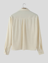 Men's Corduroy Textured Long Sleeve Shirt SKUL27334