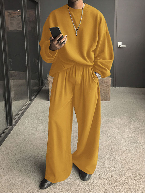 Men's Solid Color Casual Two Pieces Outfit SKUL28508