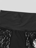 Mens Lace Patchwork See Through Shorts SKUK50907