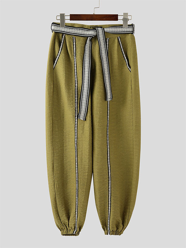 Men's Webbing Patchwork Textured Casual Pant SKUL31997