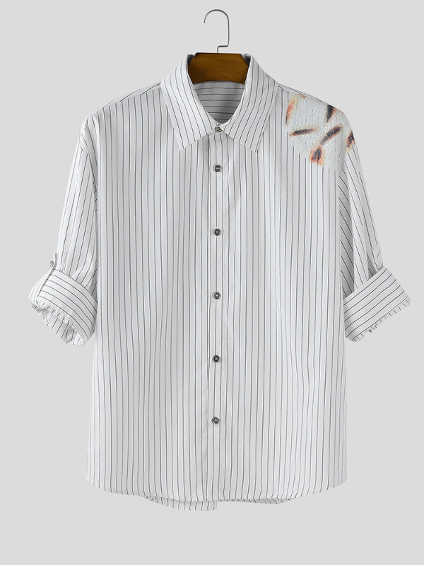 Men's Minimalist Striped Half Sleeve Shirt SKUL28498