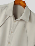Mens Solid Seam Design Short Sleeve Shirt SKUK15843