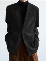 Men's Minimalist Textured Long Sleeve Blazer SKUL30487