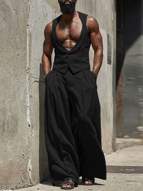 Men's Solid Color Two Pieces Outfit SKUL54090