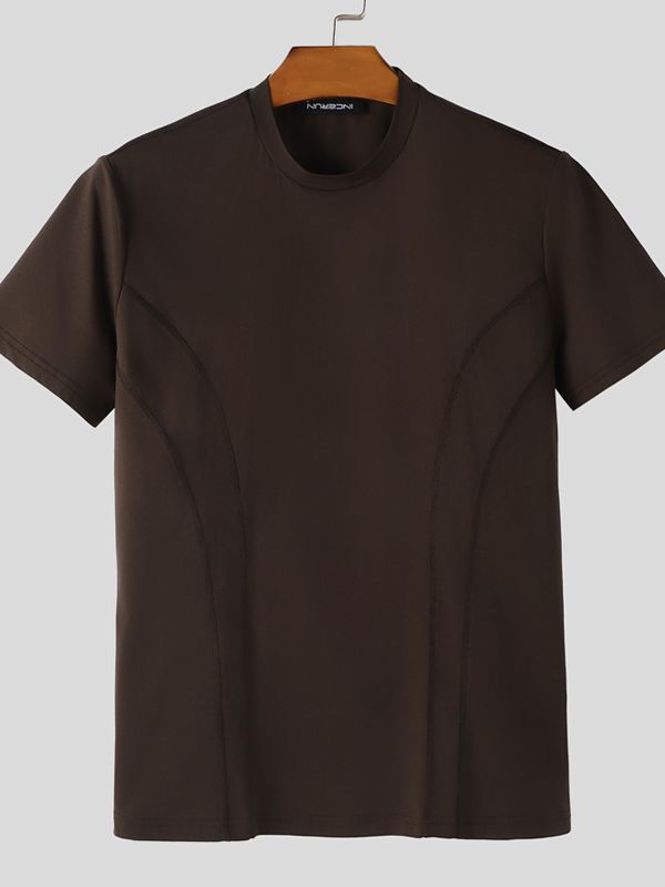 Men's Minimalist Crew Neck Short Sleeve T-shirt SKUL43959