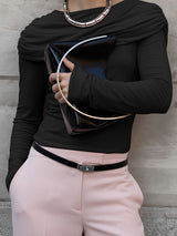 Men's Ruched Cape Style Faux Two Piece Knit T-shirt SKUL43924