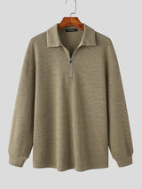 Mens Japan Solid Zip Front Lapel Shirt SKUJ91143