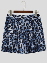 Men's Avant-Garde Leopard Pattern Clean Waistline Short SKUL63150