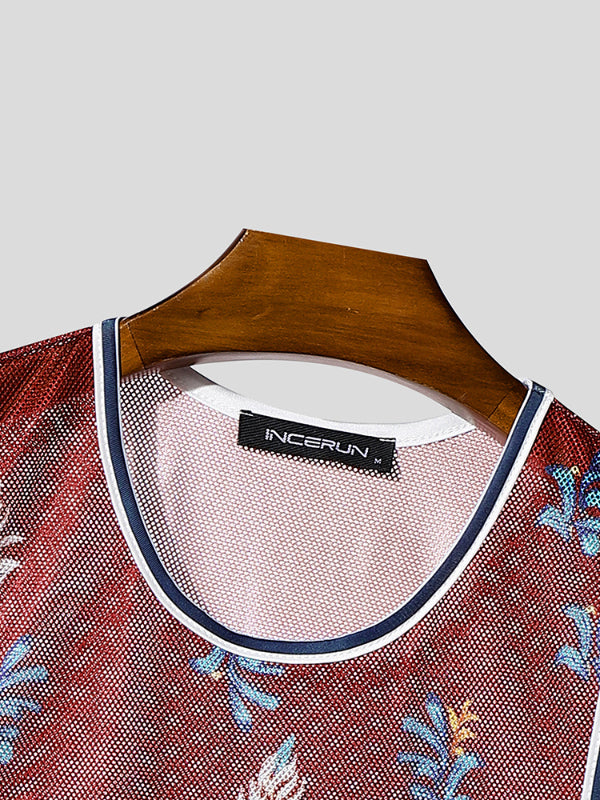 Men's Number Print Sheer Mesh Tank SKUL15093