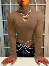 Men's Heart Cut Out Long Sleeve T-shirt SKUL45048