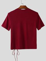 Mens Side-Tie Knit Short Sleeve T-Shirt SKUL16679