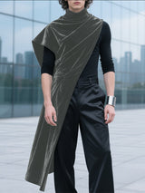 Men's Shiny Irregular Short Sleeve T-Shirt SKUL29576