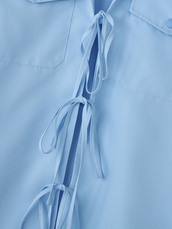 Men's Tie Patchwork Pocket Short Sleeve Shirt SKUL41241