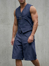 Men's Avant-Garde Deconstructed Buckled Two Pieces Outfit SKUL66877