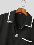 Mens Button Design Casual Short Sleeve Shirt SKUK20326