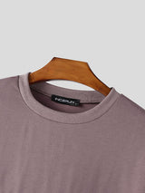 Men's Solid Color Crew Neck Long Sleeve Hoodie SKUL43697