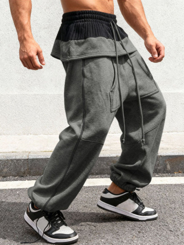 Men's Contrast Color Textured Casual Pant SKUL51870