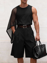 Men's Deconstructed Mesh Patchwork Tank SKUL57182