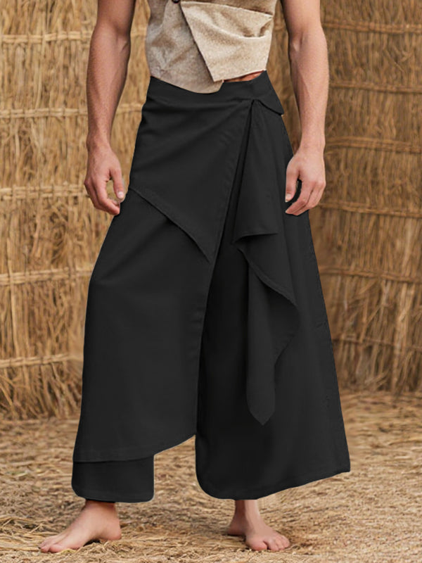 Men's Solid Color Layered Casual Pant SKUL25980