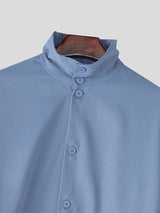 Men's Bow Patchwork Long Sleeve Shirt SKUL35119