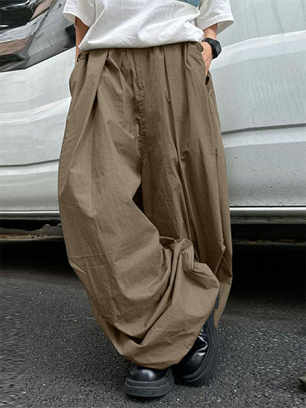 Mens Solid Color Textured Loose Pant SKUL15193