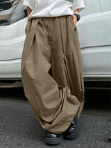 Mens Solid Color Textured Loose Pant SKUL15193