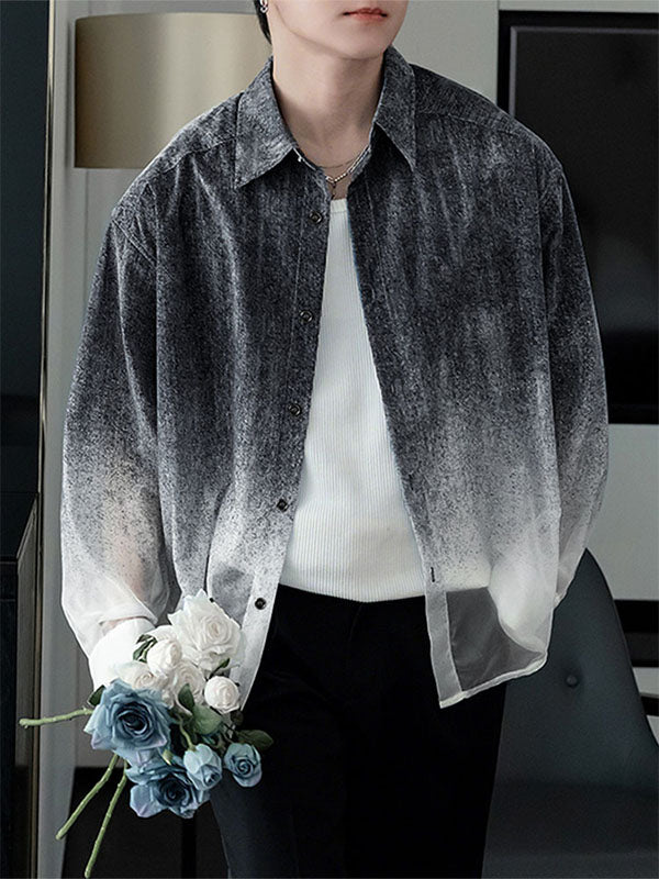 Men's Gradient Long Sleeve Shirt SKUL27304