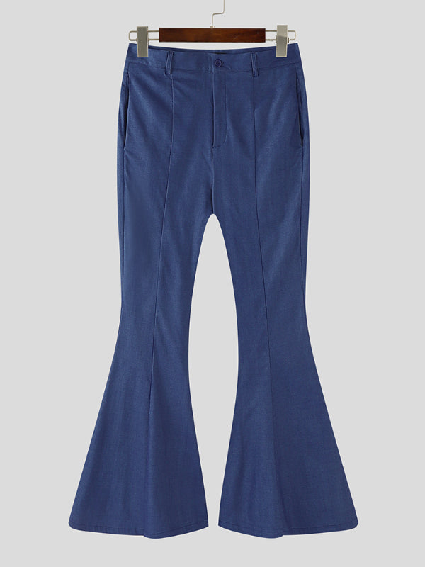 Men's Solid Color Stretch Flared Pant SKUL23731