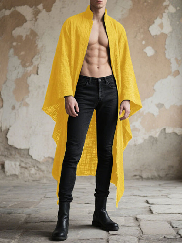 Men's Solid Color Textured Long Sleeve Cardigan SKUL26047