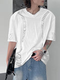 Mens Metallic Patchwork Short Sleeve Loose T-Shirt SKUK17930