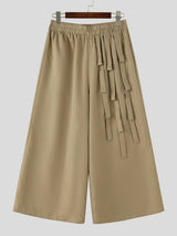 Men's Japanese Harajuku Side Ribbon Tie-Knot Pleated Extreme Wide-Leg Palazzo Pant SKUL66975
