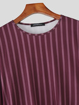 Men's Backless Striped Long Sleeve T-Shirt SKUL24803