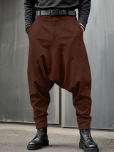 Men's Solid Color Drop Crotch Loose Fit Pant SKUL50065
