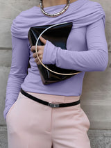 Men's Ruched Cape Style Faux Two Piece Knit T-shirt SKUL43924