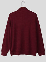Men's Textured Half High Neck Long Sleeve Sweater SKUL38551