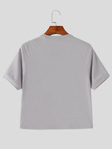 Men's Deconstructed Textured Short Sleeve T-shirt SKUL54623