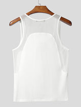 Men's Sheer Mesh Patchwork Two Pieces Outfit SKUL22474