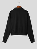 Mens Contrast Piped Half Zip Pullover Sweatshirt SKUK30191