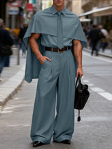 Men's Cape Patchwork Casual Two Pieces Outfit SKUL42643