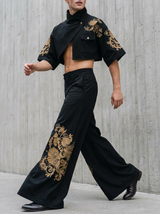 Men's Baroque Court Floral Print Cropped Two Pieces Outfit SKUL57153