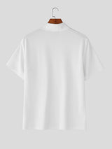 Mens Solid Color Textured Short Sleeve T-Shirt SKUL19120