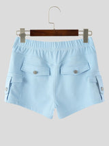 Men's Clubwear Form-Fitting Stretch Cargo Micro Short SKUL77309