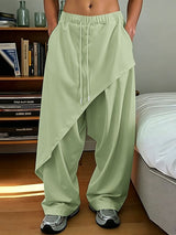 Men's Avant-Garde High Street Deconstructed Asymmetric Wrapped Pant SKUL68318