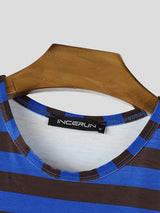 Men's Clubwear Striped Side Buckle Backless Cropped Tank SKUL63073