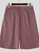 Men's Floral Embroidered Glossy High Waist Short SKUL46155