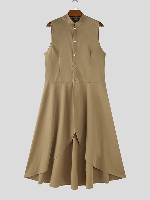 Mens Ruffled Patchwork Sleeveless Blazer SKUL22519