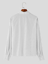 Mens Loose-Fit Striped Long Sleeve Shirt SKUK98830