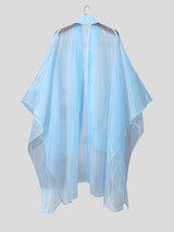 Men's Solid Color Sheer Mesh Loose Fit Cardigan SKUL47710